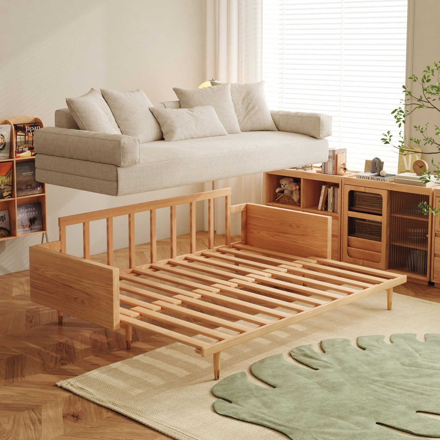 Romision Linen Three-Seater Sofa