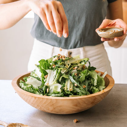 Handcrafted Wood Salad Bowls - Natural