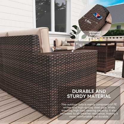 13 Pieces Patio Furniture Set with 44Fire Pit Table