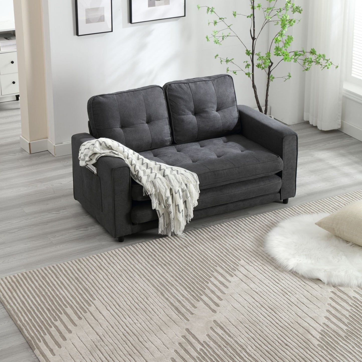 3 Fold Convertible Futon Couch Sleeper Sofa Bed