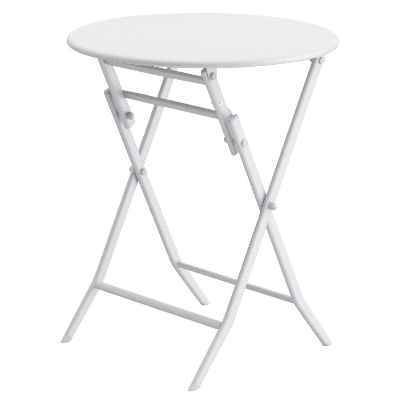 3-Piece Minimalist Patio Bistro Set of Foldable Round Table & Chairs - 3-Piece-Patio-Bistro-Set