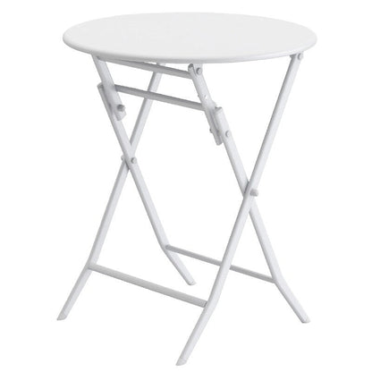 3-Piece Minimalist Patio Bistro Set of Foldable Round Table & Chairs - 3-Piece-Patio-Bistro-Set