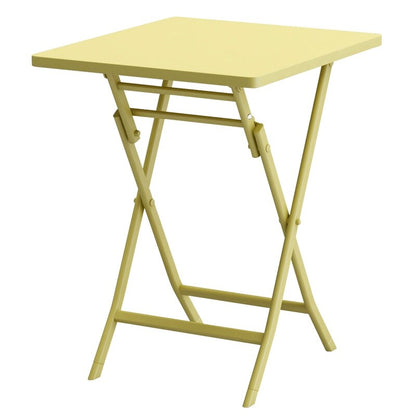 3 Piece Patio Minimalist Bistro Set Foldable Square Table & Chairs - 3-Piece
