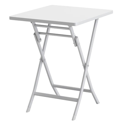 3 Piece Patio Minimalist Bistro Set Foldable Square Table & Chairs - 3-Piece