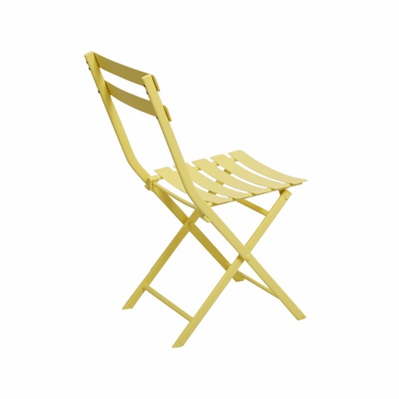 3 Piece Patio Minimalist Bistro Set Foldable Square Table & Chairs - 3-Piece