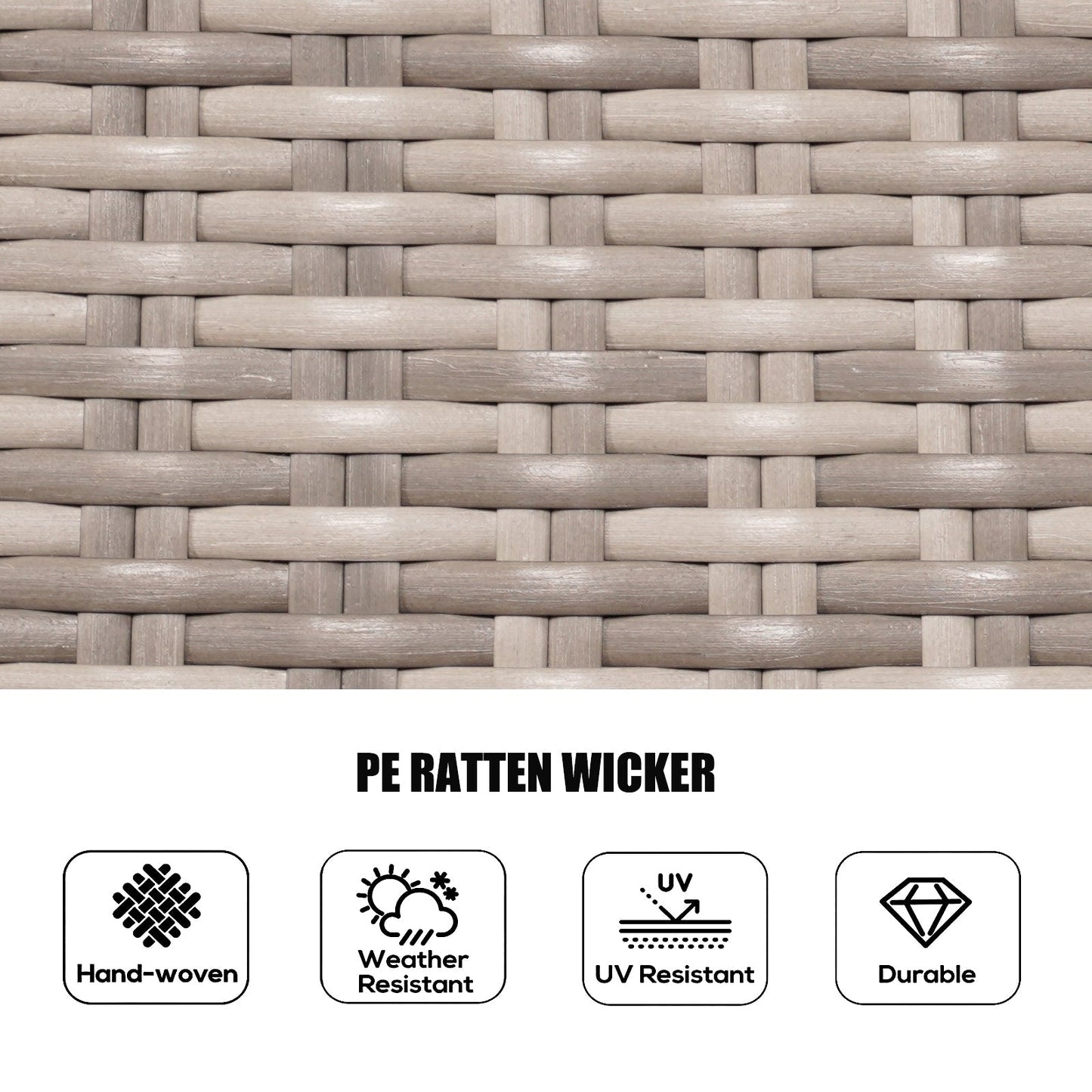 7 Pieces Outdoor Rattan Wicker Patio Round Dining Set with Cushions by Moda Furnishings