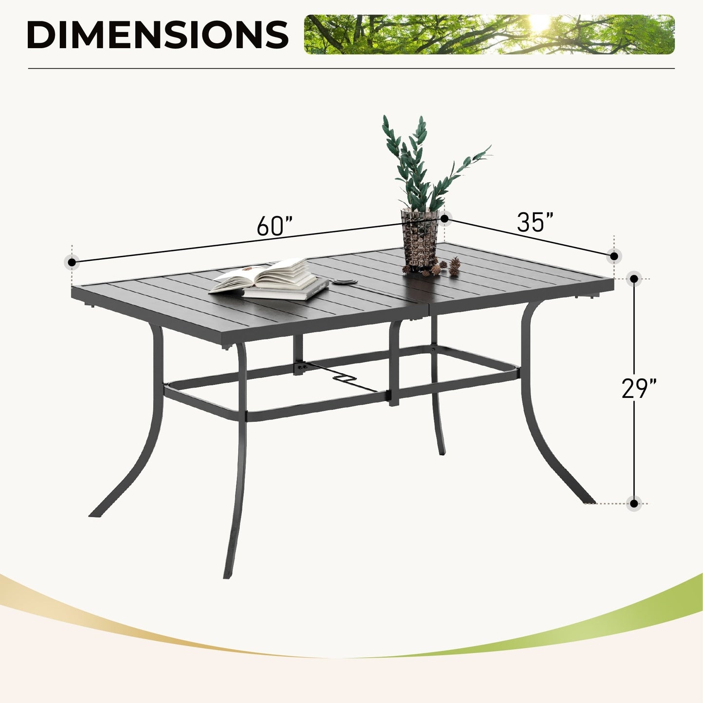 MAISON ARTS 8 PCS Patio Dining Set with 13ft Patio Umbrella