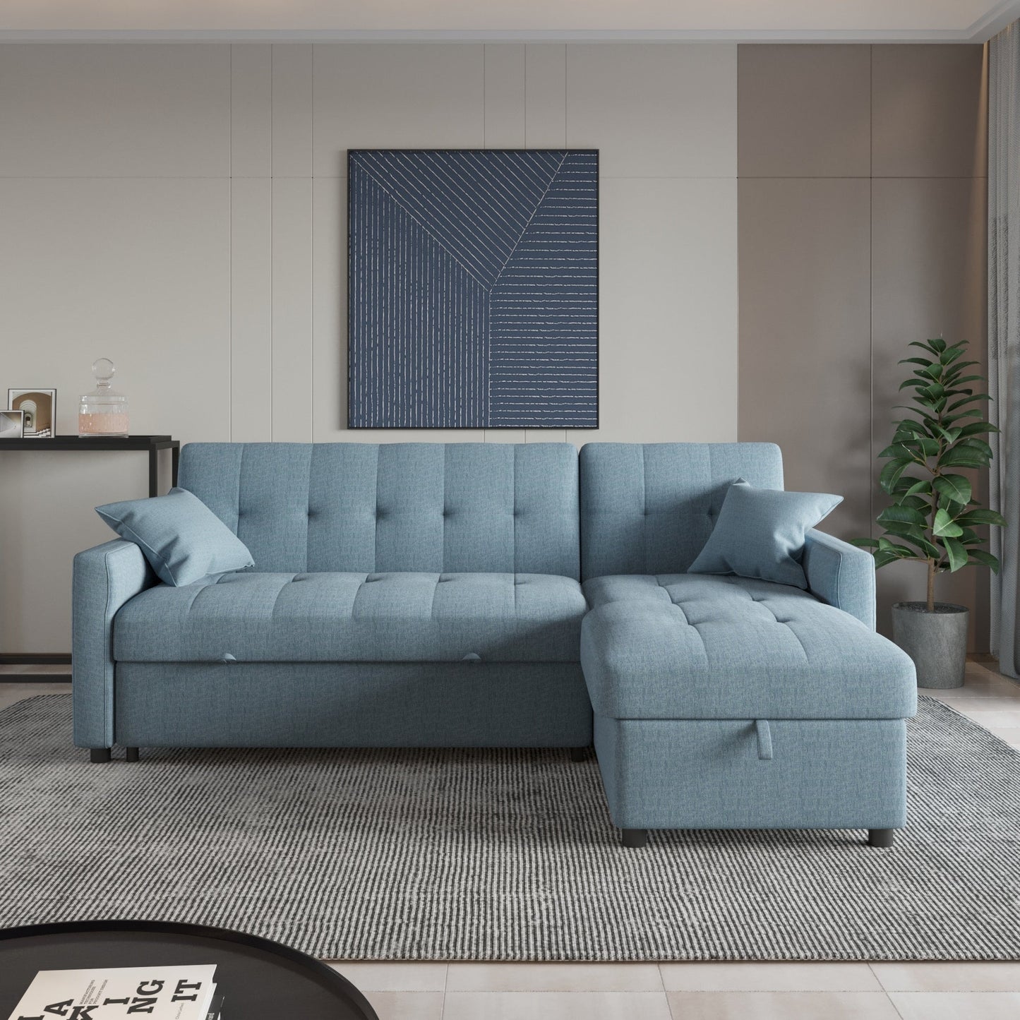 82'' Wide Reversible Sleeper Sofa & Chaise