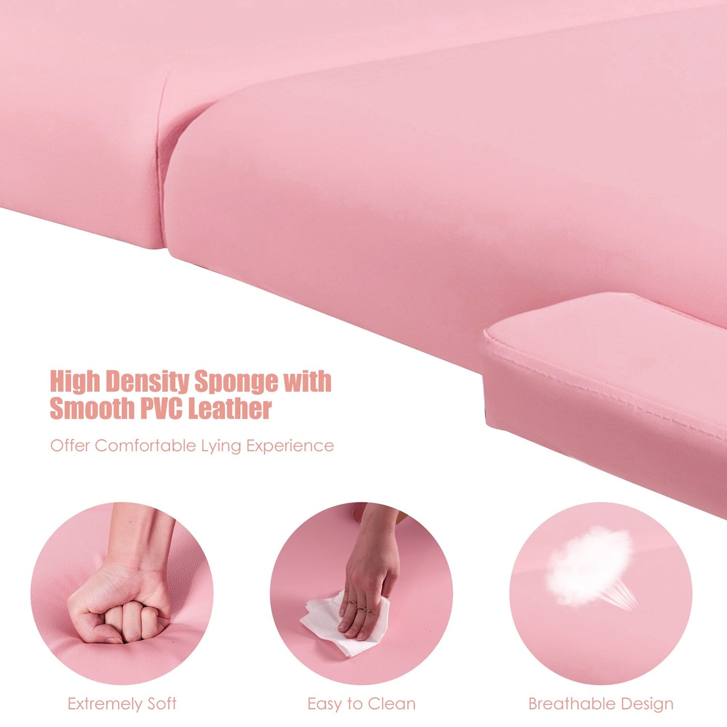 84''L Portable Massage Table Adjustable Facial Spa Bed Tattoo w/ Carry