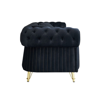 89 Velvet 3-Seater Sofa Sofa with Two Seat Cushions and Two Toss Pillows