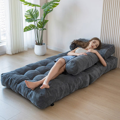 8 Corduroy Folding Couch Sofa Bed,Single