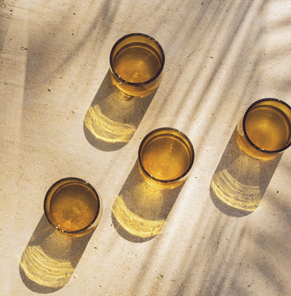 Amber Recycled Stemless Wine Glass, Set of 4