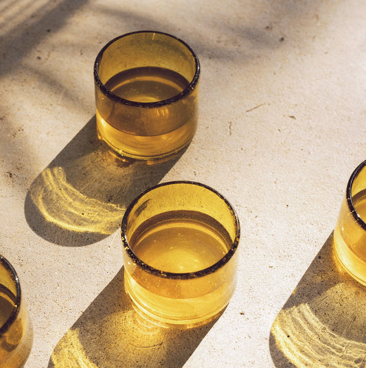 Amber Recycled Stemless Wine Glass, Set of 4