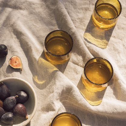 Amber Recycled Stemless Wine Glass, Set of 4