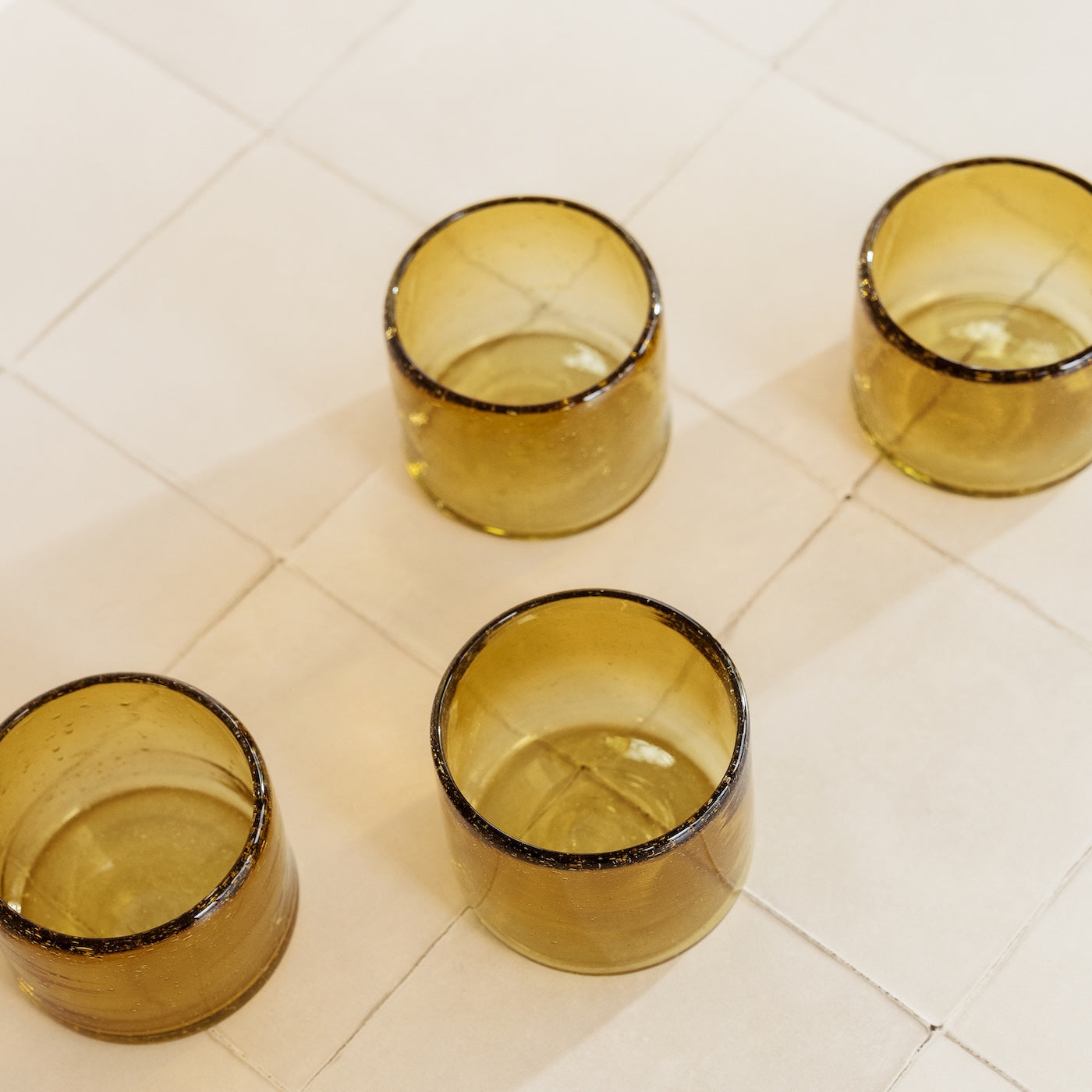 Amber Recycled Stemless Wine Glass, Set of 4