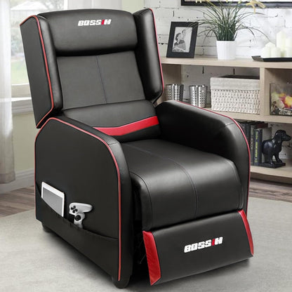 BOSSIN PU Leather Ergonomic Gaming Single Recliner Seating Sofa for Living Room