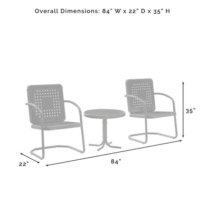 Crosley Bates 3Pc Outdoor Chair Set - 84 W x 22 D x 35 H