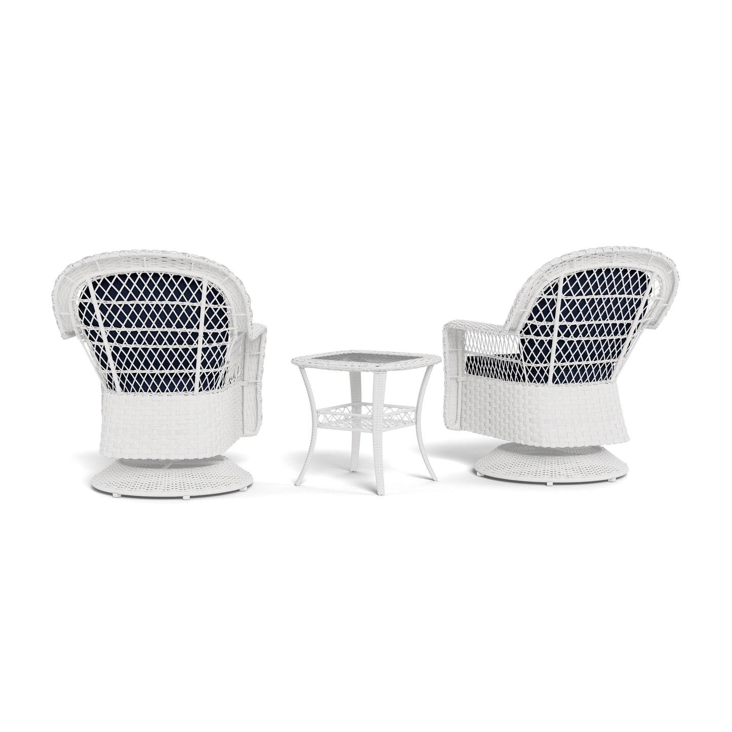 Biloxi Outdoor WhiteOutdoor Wicker Swivel Glider Patio Set (3-Piece)