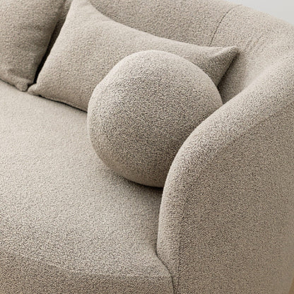 KINWELL Boucle Upholstered 2-Seats Loveseat with Pillows