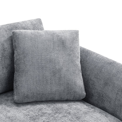 Cloud Sectional Sofa,L-Shaped Luxury Couch Set With 2 Free Pillows,4-Seat Chenille Indoor Furniture With Oversized Chaise