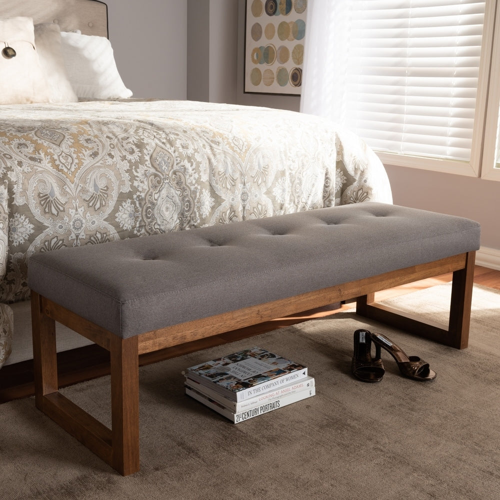 Contemporary Fabric Upholstered Bench by Baxton Studio