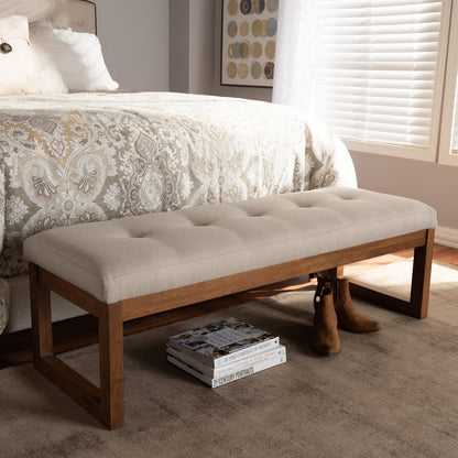 Contemporary Fabric Upholstered Bench by Baxton Studio