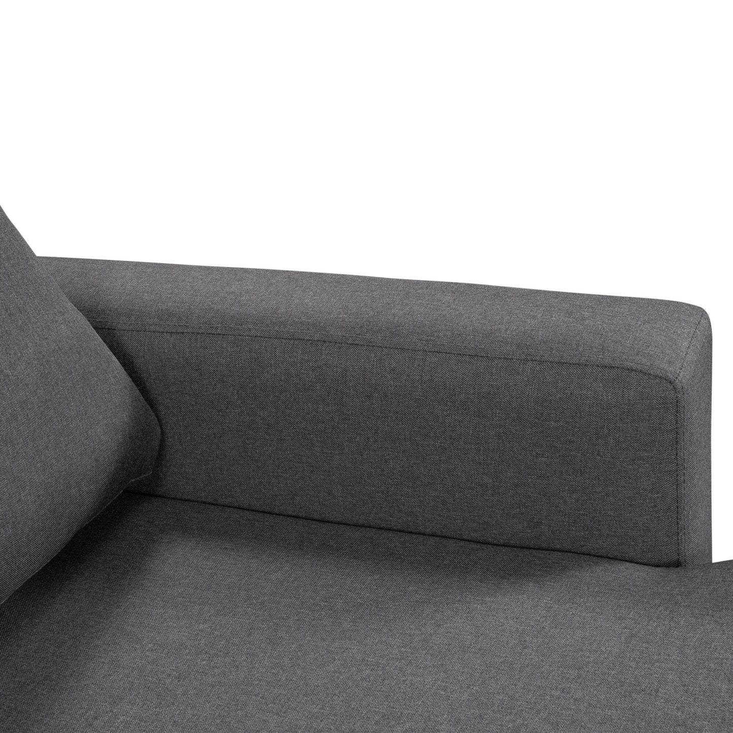 Convertible L-Shaped Sectional Sofa with Pull-Out Bed and Storage Space, 2 Tossing Cushions