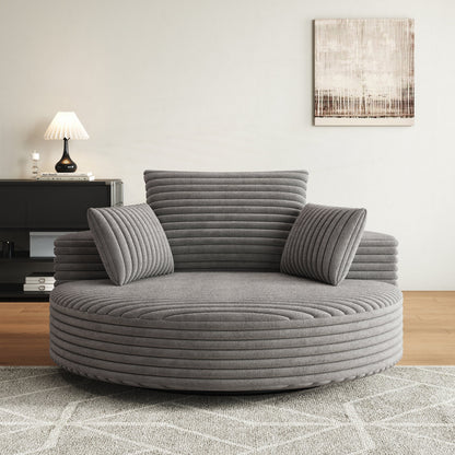 Corduroy Chenille Foam Single Swivel Chair