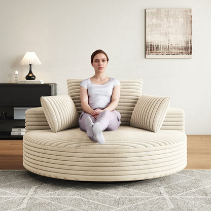 Corduroy Chenille Foam Single Swivel Chair