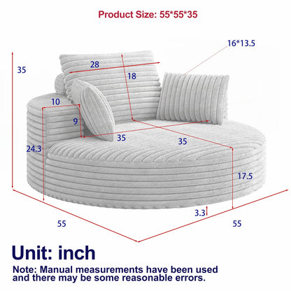 Corduroy Chenille Foam Single Swivel Chair