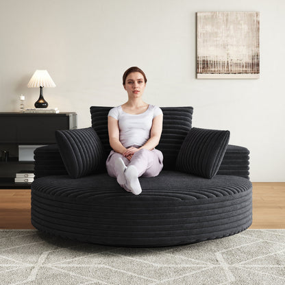 Corduroy Chenille Foam Single Swivel Chair