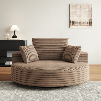 Corduroy Chenille Foam Single Swivel Chair