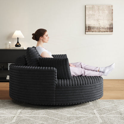 Corduroy Chenille Foam Single Swivel Chair