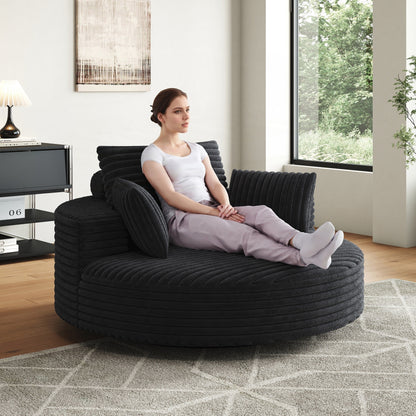 Corduroy Chenille Foam Single Swivel Chair