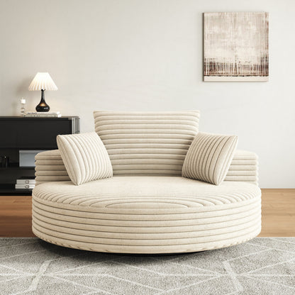 Corduroy Chenille Foam Single Swivel Chair