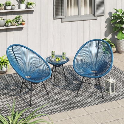 Corvus Sarcelles 3-Piece Modern Wicker Acapulco Bistro Set