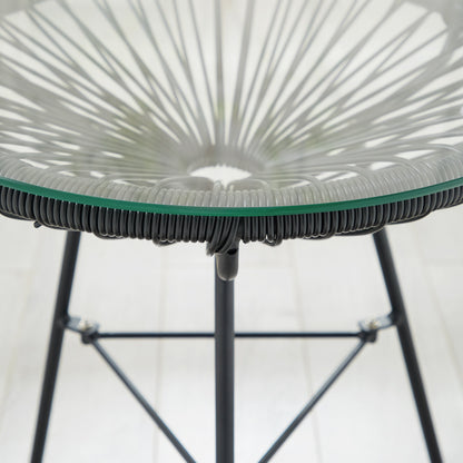 Corvus Sarcelles 3-Piece Modern Wicker Acapulco Bistro Set