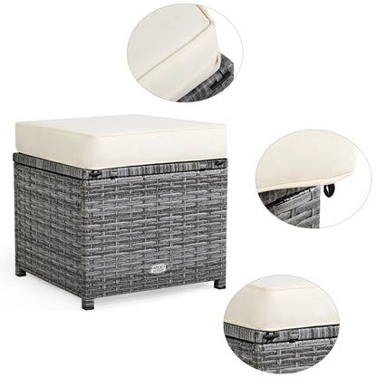 Costway 7 PCS Patio Rattan Dining Set Sectional Sofa Couch Ottoman - See Details