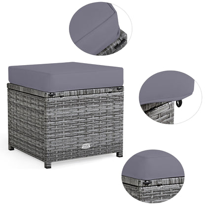Costway 7 PCS Patio Rattan Dining Set Sectional Sofa Couch Ottoman - See Details