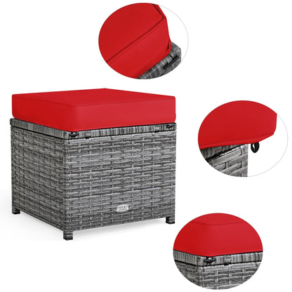 Costway 7 PCS Patio Rattan Dining Set Sectional Sofa Couch Ottoman - See Details