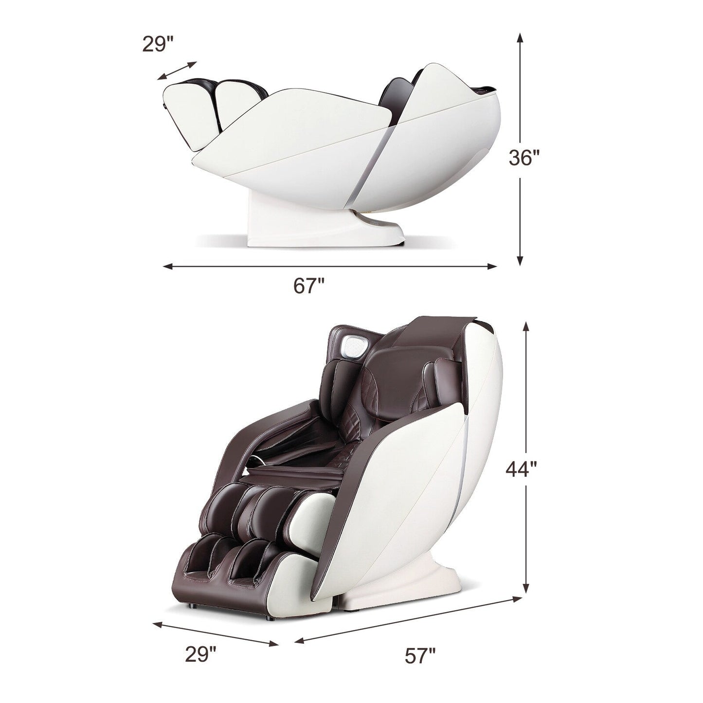 Costway Full Body Massage Chair with Voice Control Heat Foot Roller