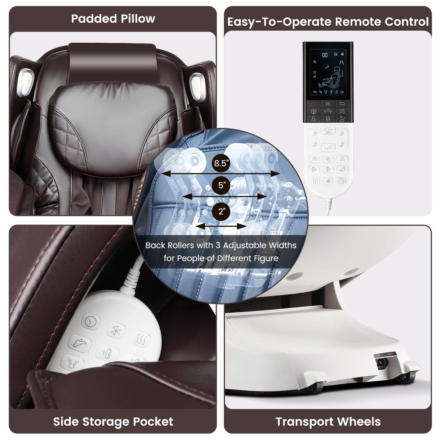 Costway Full Body Massage Chair with Voice Control Heat Foot Roller