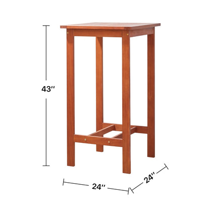 Emilio Wood Bar Table and Chair Dining Set