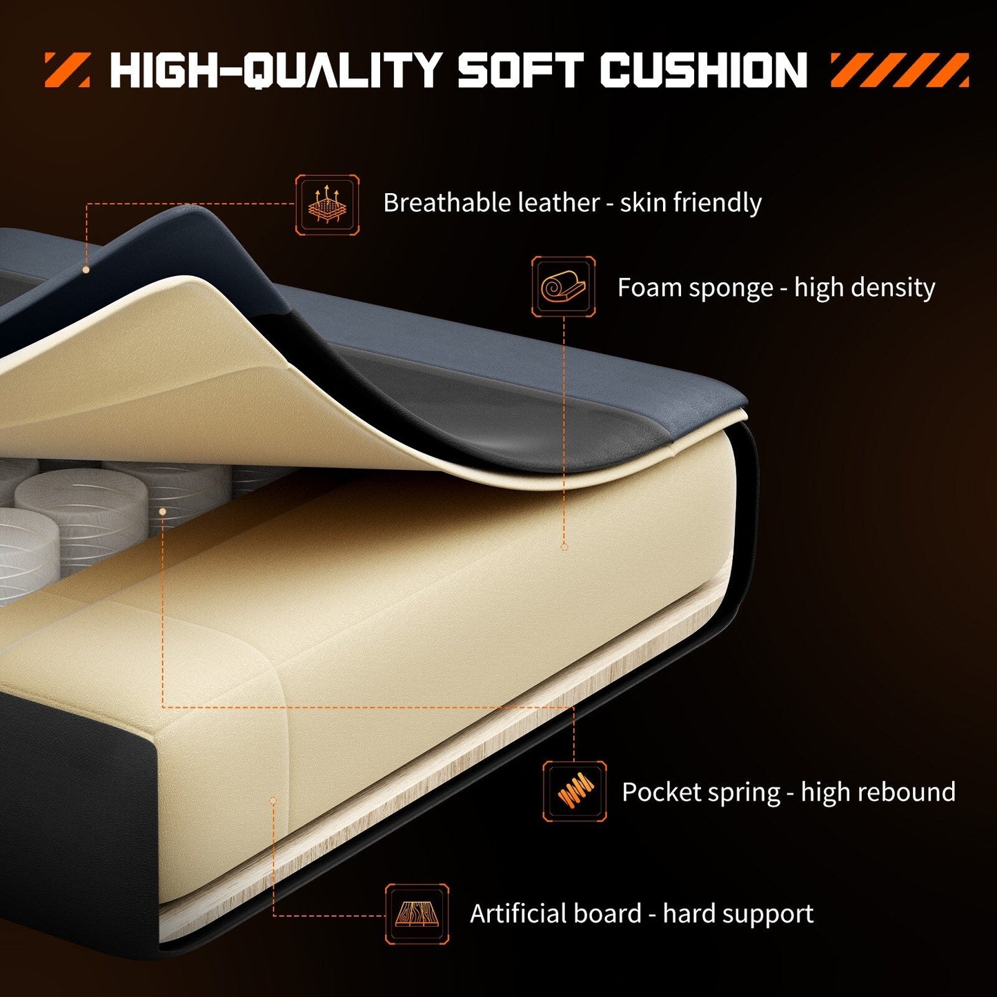 Ergonomic PU Leather 360¡ã Swivel Gaming Recliner with Footrest, Headrest, Lumbar Support, Adjustable Height