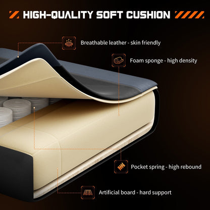 Ergonomic PU Leather 360¡ã Swivel Gaming Recliner with Footrest, Headrest, Lumbar Support, Adjustable Height