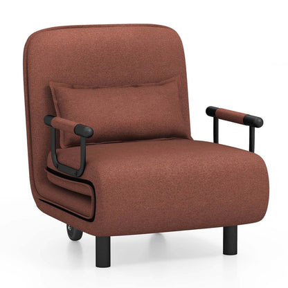 Folding Sleeper Chair Convertible Sofa Bed w/ Adjustable Backrest
