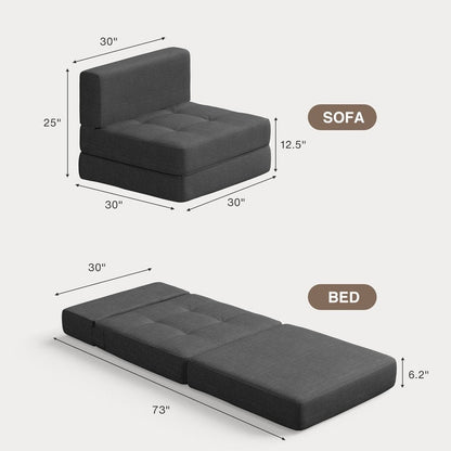 3 in 1 Convertible Flip Chair, Fold Down Chair, Flip Out Lounger Sleeper Bed