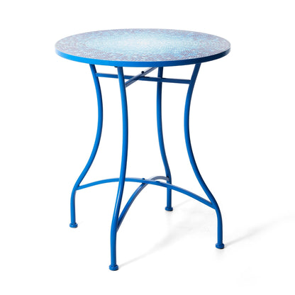 Glitzhome Outdoor Metal Folding Bistro Set 3PCS Patio Table Chairs