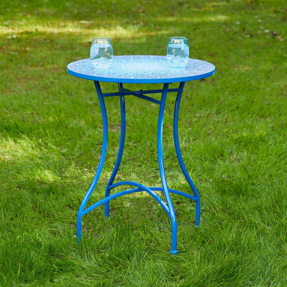 Glitzhome Outdoor Metal Folding Bistro Set 3PCS Patio Table Chairs