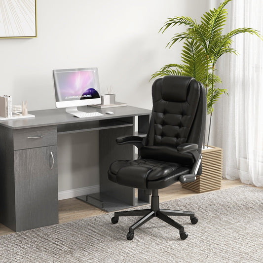 HOMCOM High Back Vibration Massage Office Chair with 6 Vibration Points, Beige